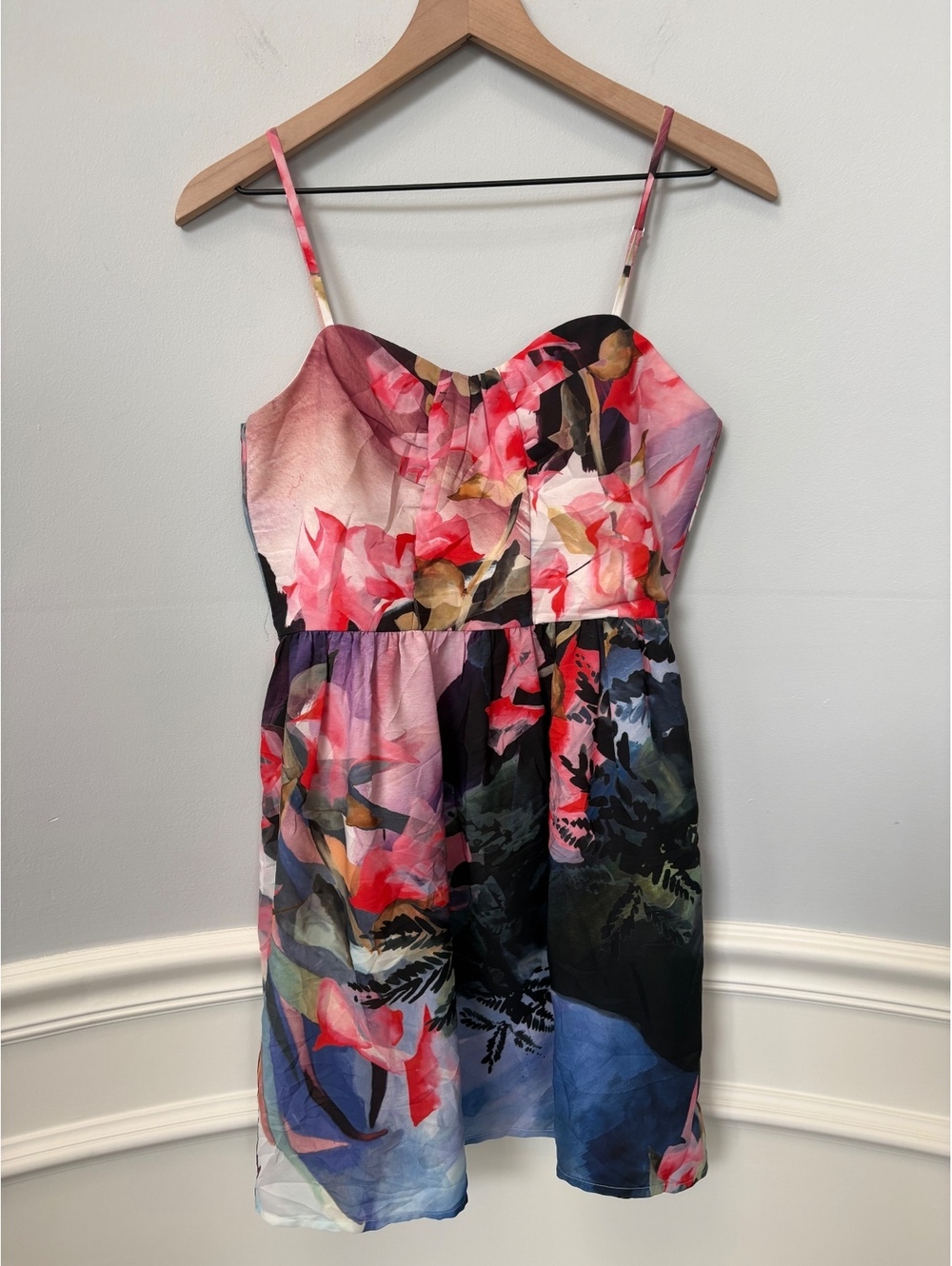 NWOT CLC by Corey Lynn Calter Watercolor Floral Midi Dress Anthropologie Sz 4